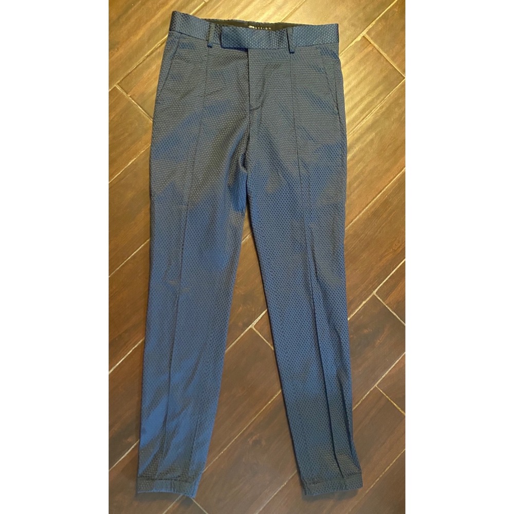 ASOS DESIGN Men's‎ Navy Textured Slim Fit Dress Pants Size 30x32